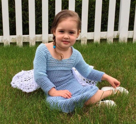 Vestido Elsa Frozen em Crochê