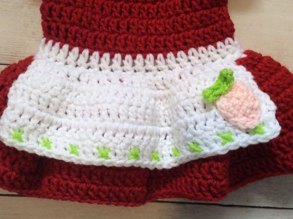 Vestido Moranguinho Bebê em Crochê
