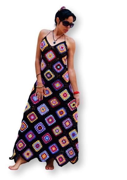 Vestido saida de praia em crochê