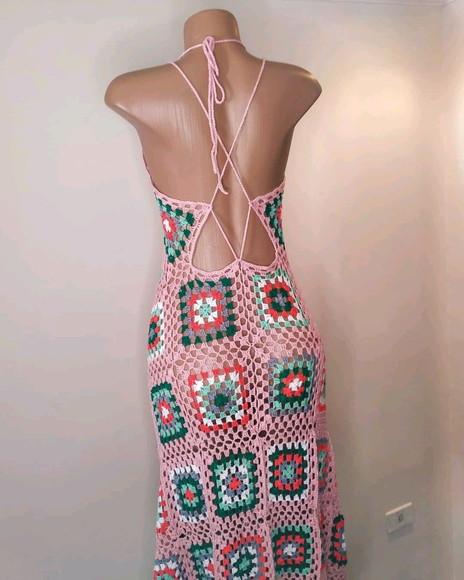 Vestido saida de praia em crochê