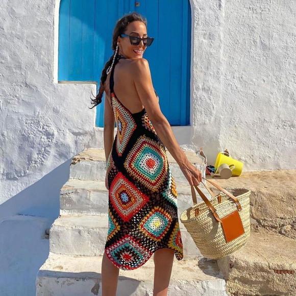 Vestido saida de praia em crochê