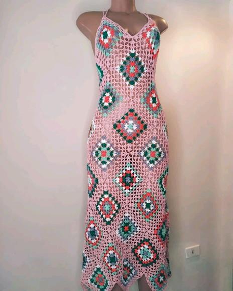 Vestido saida de praia em crochê