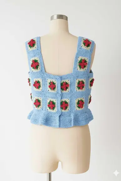 Blusa Cropped de Crochê