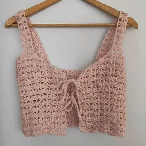 Blusa cropped de crochê