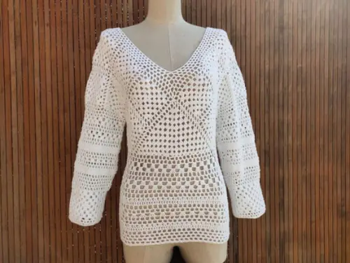 Blusa de crochê