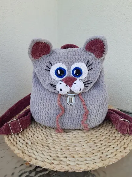 Bolsa de Crochê Gatinho