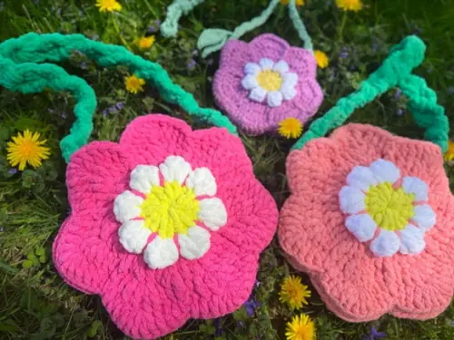 Bolsa Flor em Crochê Infantil