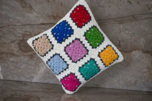 Capa almofada de crochê