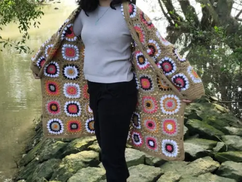 cardigan de crochê