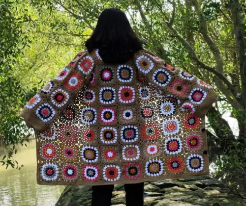 cardigan de crochê