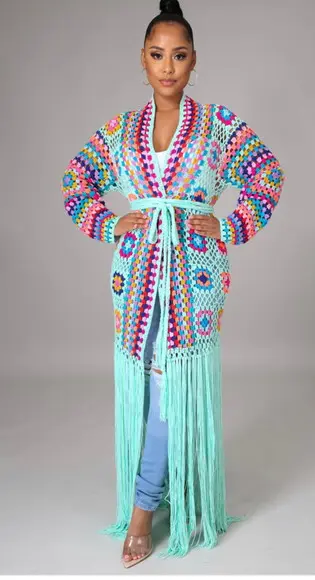 cardigan de crochê