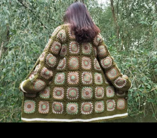 cardigan de crochê