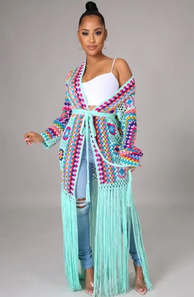cardigan de crochê