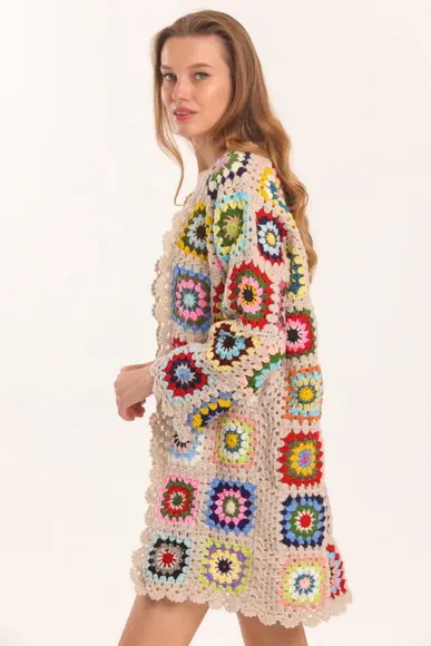 cardigan de crochê