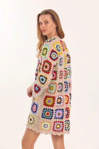 cardigan de crochê