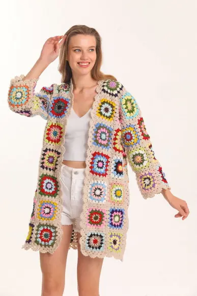 cardigan de crochê