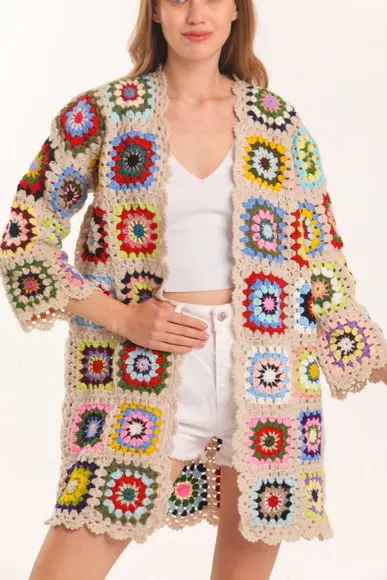 cardigan de crochê