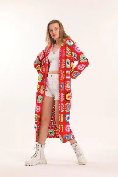 cardigan de crochê