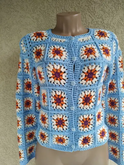 cardigan de crochê