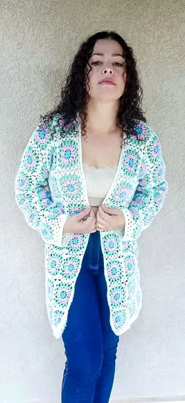 cardigan de crochê