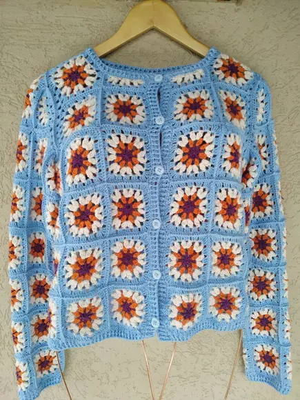 cardigan de crochê