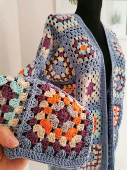 cardigan de crochê