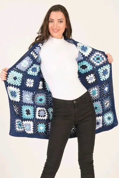 cardigan de crochê