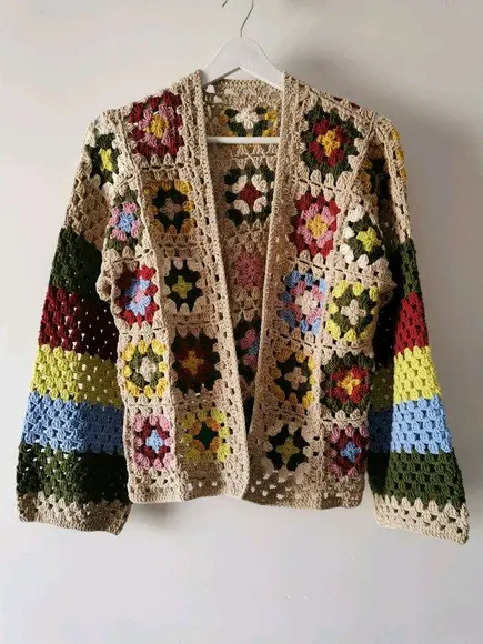 cardigan de crochê