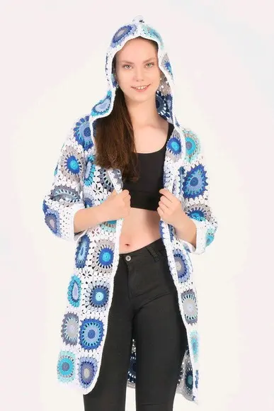 cardigan de crochê