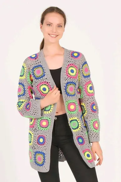 cardigan de crochê