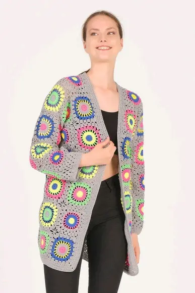 cardigan de crochê