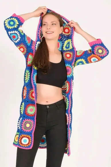 cardigan de crochê