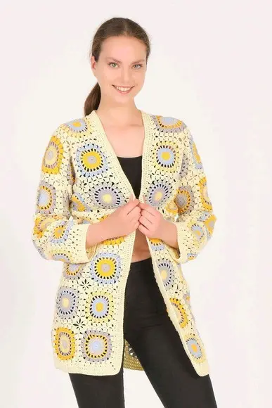 cardigan de crochê