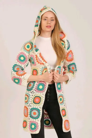 cardigan de crochê