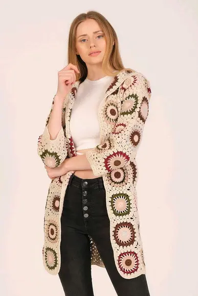 cardigan de crochê