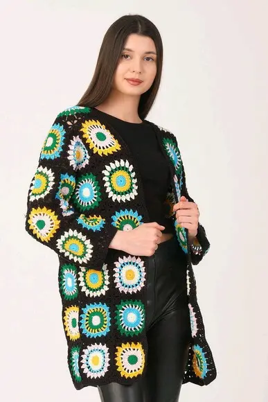 cardigan de crochê