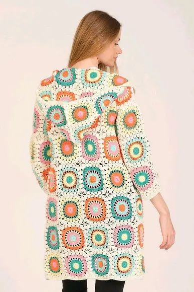 cardigan de crochê