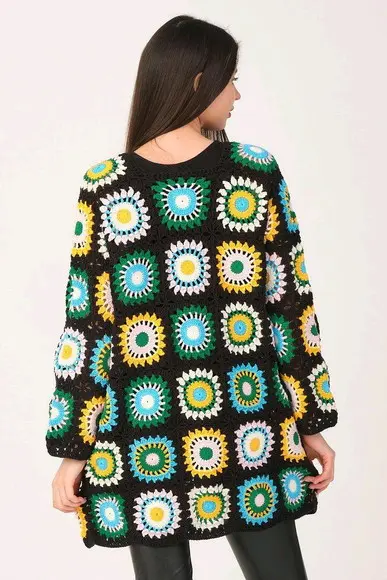 cardigan de crochê