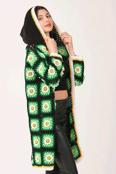 cardigan de crochê