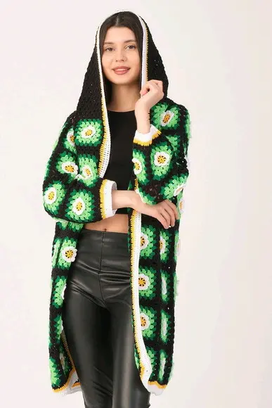 cardigan de crochê