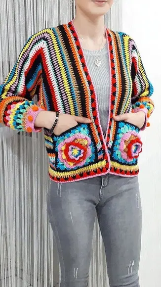 Cardigan De Crochê
