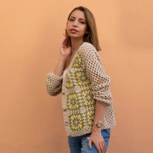 Cardigan De Crochê