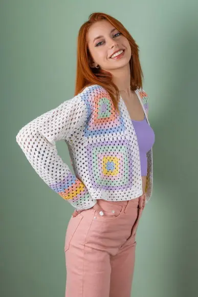 Cardigan De Crochê