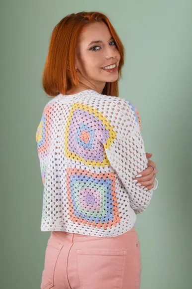 Cardigan De Crochê