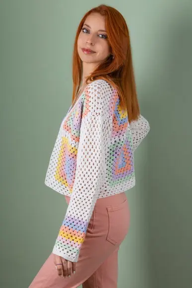 Cardigan De Crochê