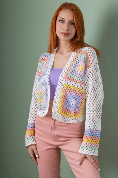 Cardigan De Crochê