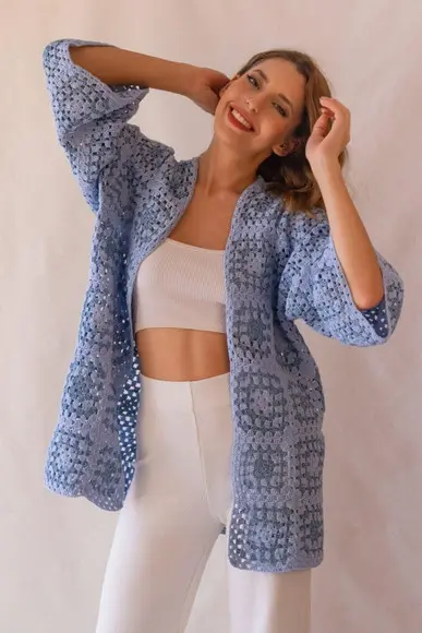 Cardigan De Crochê