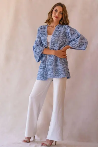Cardigan De Crochê