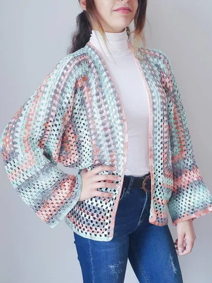 Cardigan De Crochê