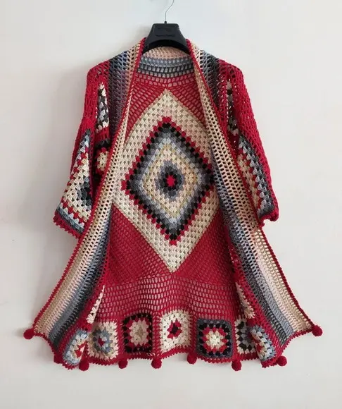 Cardigan De Crochê